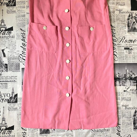 Amy Adams Women's Pink white 80s vintage nwt deadstock maxi dress shoulder pads - Picture 2 of 4